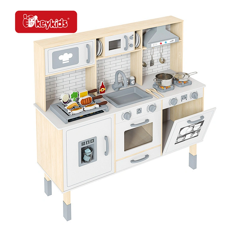 2024 New Arrived Realistic Cooking Features Chef Wooden Kitchen Toy For Kids W10C913